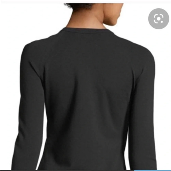 THEORY BRISTOL LEATHER RAGLAN TOP - Picture 4 of 10